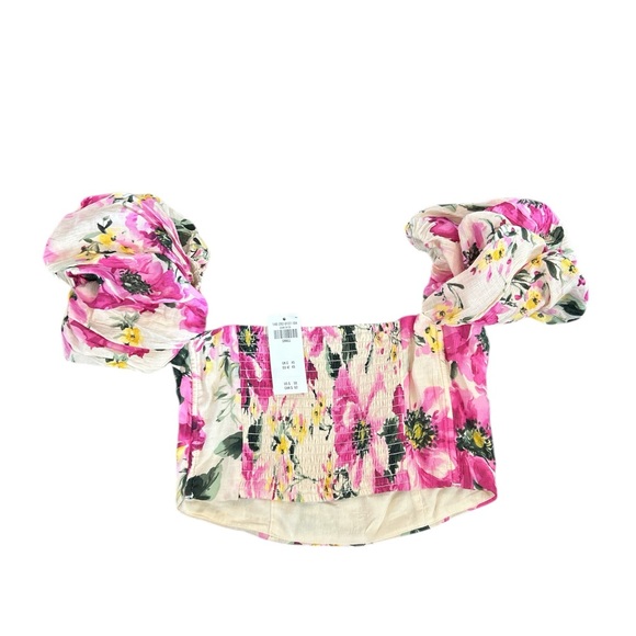 Abercrombie & Fitch Women’s Size Small Crinkle Puff Sleeve Top NWT - Picture 2 of 4